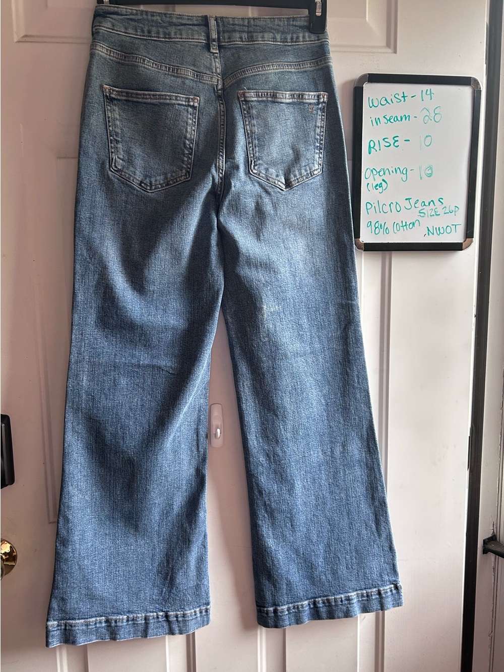 Pilcro Size 26P Petite Wide Leg Jeans Flap Pocket Stretch Denim NWOT - Picture 9 of 10